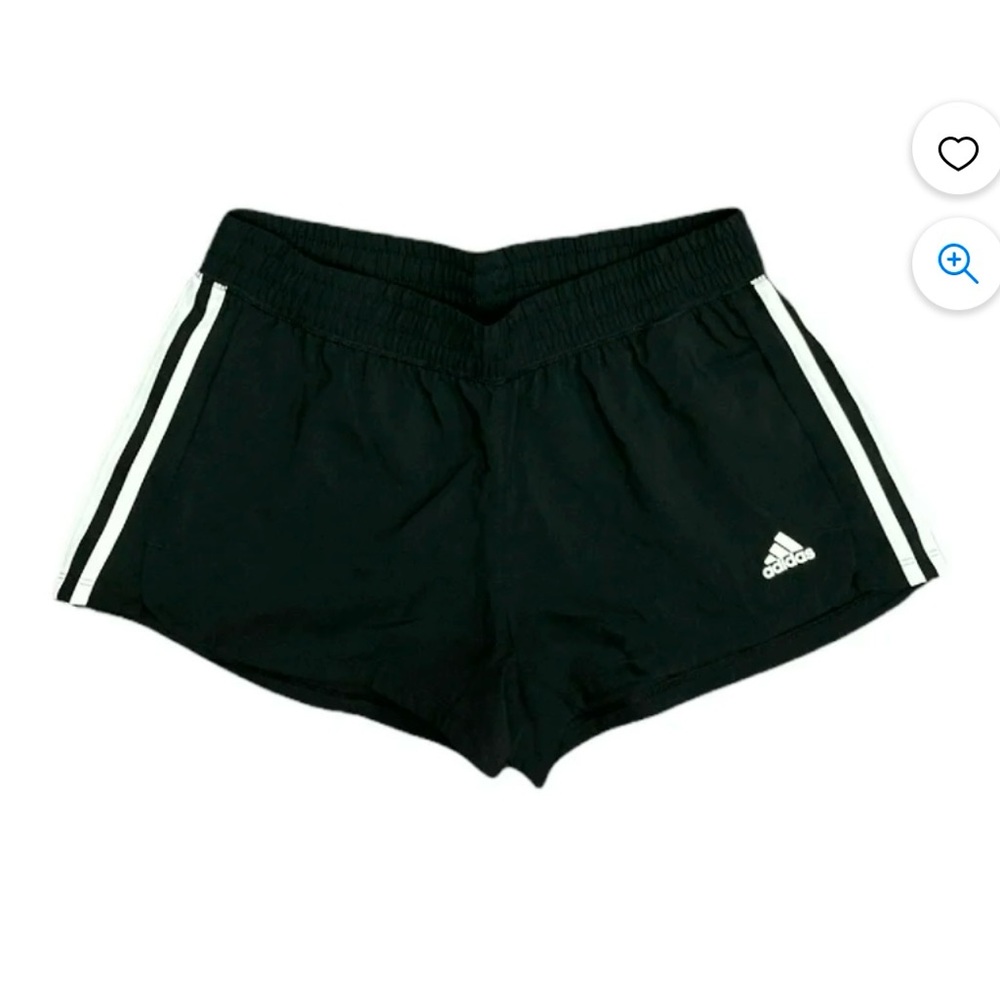 NWTS Adidas Women's Pacer 3 Stripe Woven Polyester Gym Shorts (Black /White)